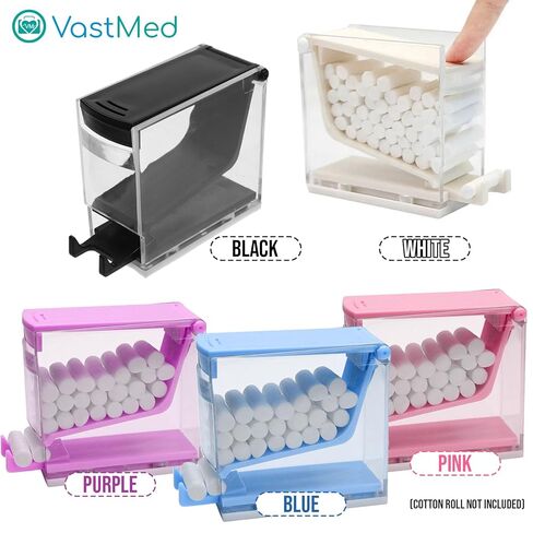 1PC Dental Grade Purple Cotton Roll Dispenser by VASTMED | Dental Press Type Cotton Rolls Holder Dispenser Hygienic Divider | Perfect for Professional Clinic, Hospital, Home Use in Kuwait