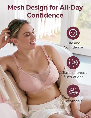 Momcozy Mesh Support Pumping Bra Hands Free Suitable for 36C-44G, Comfortable Plus Size Pumping and Nursing Bra in One Black in Saudi Arabia
