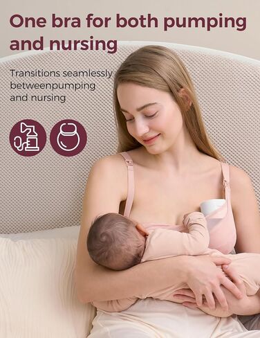 Momcozy Mesh Support Pumping Bra Hands Free Suitable for 36C-44G, Comfortable Plus Size Pumping and Nursing Bra in One Black in Saudi Arabia