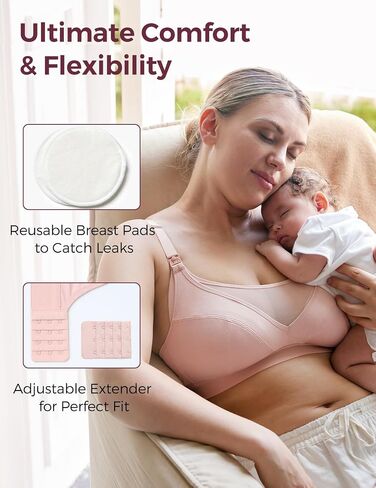 Momcozy Mesh Support Pumping Bra Hands Free Suitable for 36C-44G, Comfortable Plus Size Pumping and Nursing Bra in One Black in Saudi Arabia