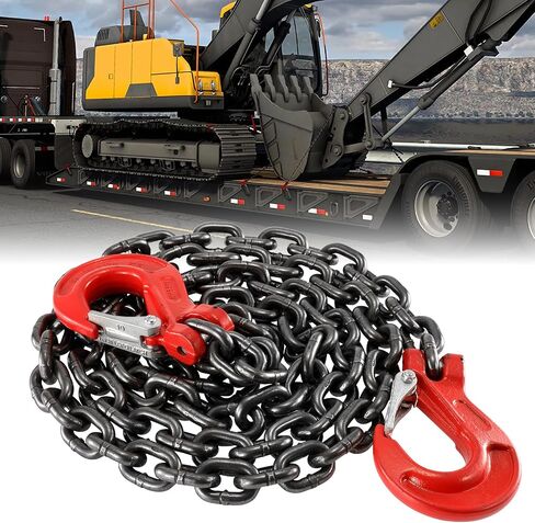 BEAMNOVA 3/8 Inch Tow Chains with Slip Hooks, 6900lbs Working Load, Heavy Duty Trailer Safety Chain, Grade 80 Log Chain, Towing Accessories for Trucks Car Vehicle, Binder Recovery Chain in Saudi Arabia