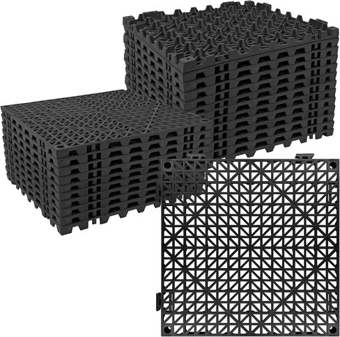 وسادة متشابكة TolanBBT 12P 11.8 "× 11.8" متشابكة ، فتحات استنزاف أرضية متشابكة ، لا تقل عن سقوط الصرف الصحي للسطح ، دش ، مطبخ ، حمام سباحة الصرف ، حمام الساونا ، في الهواء الطلق الداخلي (الأسود) in Kuwait