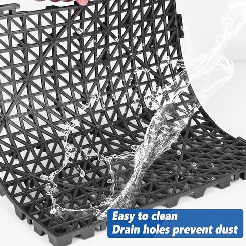 وسادة متشابكة TolanBBT 12P 11.8 "× 11.8" متشابكة ، فتحات استنزاف أرضية متشابكة ، لا تقل عن سقوط الصرف الصحي للسطح ، دش ، مطبخ ، حمام سباحة الصرف ، حمام الساونا ، في الهواء الطلق الداخلي (الأسود) in Kuwait