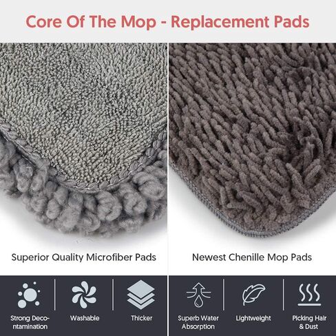MOPS Homtoyou Spray لتنظيف الأرضية: MOP الرطب لخشب الخشب الصلب الخشب الخشبي فينيل - 3 منصات الألياف الدقيقة القابلة للغسل ل swiffer powermop - يمتص غبار شعر الحيوانات الأليفة in Kuwait