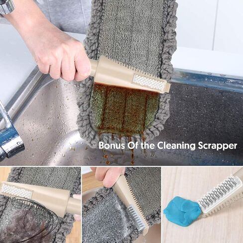 MOPS Homtoyou Spray لتنظيف الأرضية: MOP الرطب لخشب الخشب الصلب الخشب الخشبي فينيل - 3 منصات الألياف الدقيقة القابلة للغسل ل swiffer powermop - يمتص غبار شعر الحيوانات الأليفة in Kuwait