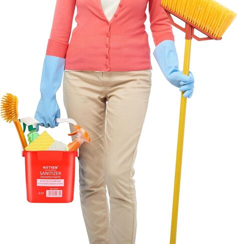 Matthew Red & Green & Blue Penergent و Cleaning Ducket 3 Quart Cleaning Pail ، مجموعة من 3 حاويات مربعة ، صنبور مدمج مع مقبض ، غسل شطف دلو الغسيل اليدوية ، incl.3pcs microfiber cloths in Kuwait