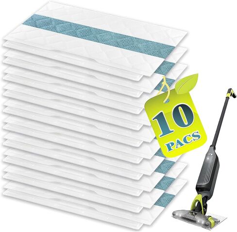 KVLZ Disposable Hard Floor Pad Refills, Compatible with Shark VACMOP Pro VM252 VM251 VM250 VM200 VC205 QM250 VM190 VM200P12 VMP30 for use on All Sealed Floors (10 Pack) in Saudi Arabia