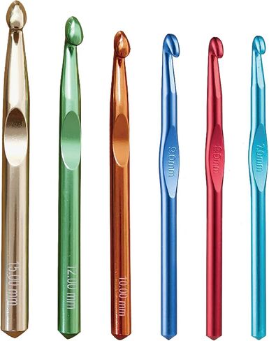 خطافات الكروشيه التونسي يارنسي مع كابل ، خطافات طويلة من الكروشيه الألومنيوم 3MM-10MM إبر الكروشيه القابلة للتبديل مع الحبل in Kuwait