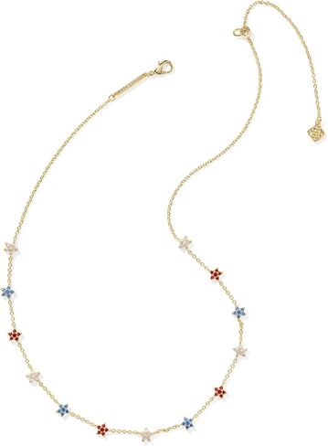 Kendra Scott Womens Sierra Star Crystal Strand Necklace Silver Red White Blue Mix One Size One Size in Saudi Arabia