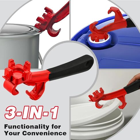 Mellbree 3-in-1 مفتاح Bung Aluminium ، 9.6 بوصة تم ترقيته 5 جالون أداة فتح دلو لمدة 2 "و 3/4 بوصة ، أداة ثقيلة غير مخصصة للطبول 5-55 جالون ، والاستخدام المنزلي والصناعي （أحمر）） in Kuwait