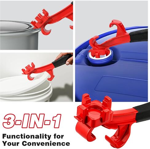 Mellbree 3-in-1 مفتاح Bung Aluminium ، 9.6 بوصة تم ترقيته 5 جالون أداة فتح دلو لمدة 2 "و 3/4 بوصة ، أداة ثقيلة غير مخصصة للطبول 5-55 جالون ، والاستخدام المنزلي والصناعي （أحمر）） in Kuwait