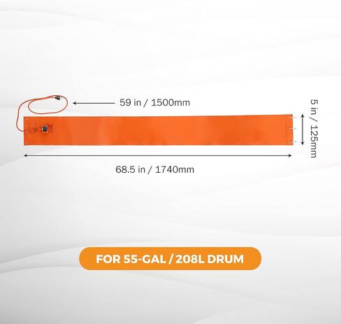 BEAMNOVA Metal Drum Heater 120V Pail Heating Band for 55 Gal Barrel 5 * 68.5 inch Honey Oil Silicone Rubber Heating Band Heavy Duty Temperature Controller in Saudi Arabia