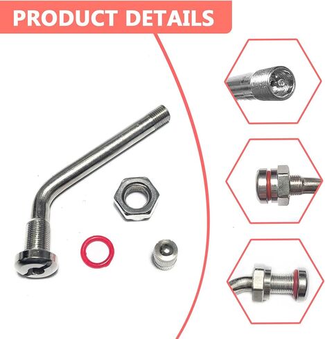 TR618A Heavy-Duty Clamp-In Tubeless Air Liquid Tractor Valve Stems - 2-Pack for Tubeless Tires, Industrial, Agricultural Wheels, Tractors & Graders in Kuwait