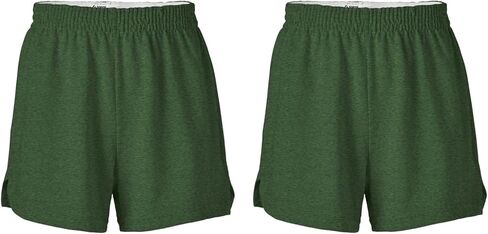 Soffe Girls' Authentic Cheer Shorts – Soft Cotton Blend Gym Shorts for Cheerleading, Dance, Running, Fitness, & Casual Wear – Elastic Waistband, Vibrant Colors, Durable & Easy Care Maroon in Saudi Arabia