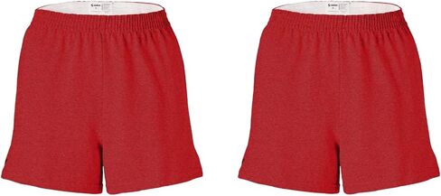 Soffe Girls' Authentic Cheer Shorts – Soft Cotton Blend Gym Shorts for Cheerleading, Dance, Running, Fitness, & Casual Wear – Elastic Waistband, Vibrant Colors, Durable & Easy Care Maroon in Saudi Arabia