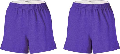 Soffe Girls' Authentic Cheer Shorts – Soft Cotton Blend Gym Shorts for Cheerleading, Dance, Running, Fitness, & Casual Wear – Elastic Waistband, Vibrant Colors, Durable & Easy Care Maroon in Saudi Arabia