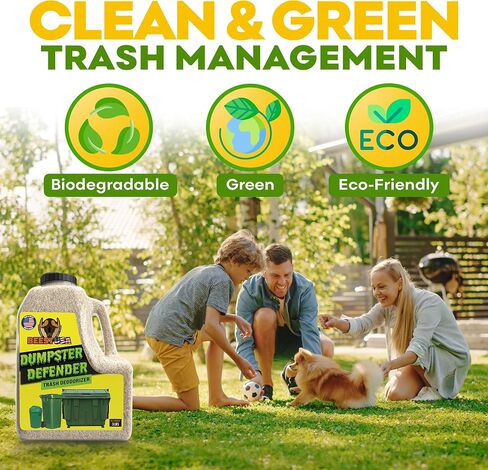 BEEST Dumpster Defender - 1.5lbs Outdoor Trash Can Deodorizer & Liquid Waste Absorber (Made in USA) Biodegradable Trash Can Odor Eliminator - Powerful Garbage Deodorizer for Always-Fresh Bins - 7 Cups in Kuwait