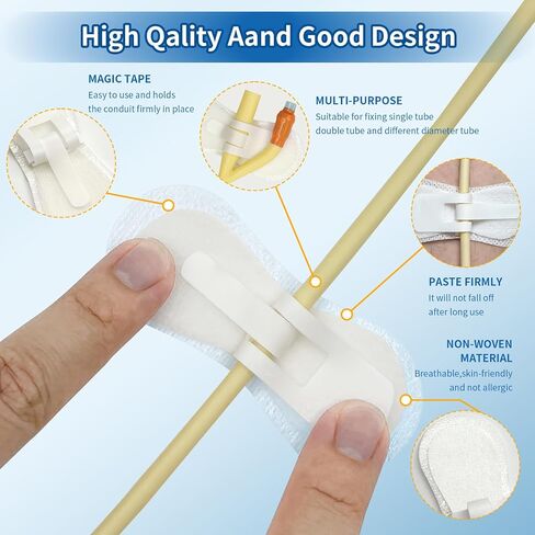 10 pcs Foley Catheter Stabilization Devices,Self-High Adhesive Catheter Supplies for Single/DoubleTube Holder Catheter Tape Fixation Device Strap Fixing Accessories,Catheter Holder in Kuwait