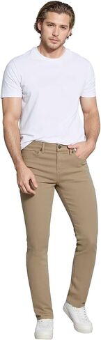 ETHANOL Mens Comfortable Stretch Trousers Slim Fit Straight Leg Stylish Design Pants in Kuwait