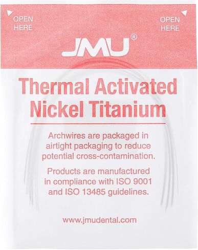 JMU Thermal Activated Nickel Titanium Archwire, Ovoid, Round 0.018" Lower, 10/Pk, 10 Packs in Saudi Arabia