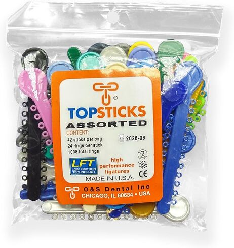 O&S Dental Topsticks عالي الأداء يرتبط الرباط المرن كل الألوان (الزمرد الأخضر) in Kuwait