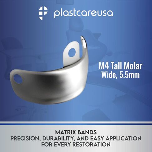 100 5.5mm M4 Decidious (Large) Dental Metal Matrices Sectional Contoured Matrix Refills by PlastCare USA in Kuwait