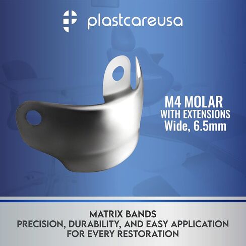 100 5.5mm M4 Decidious (Large) Dental Metal Matrices Sectional Contoured Matrix Refills by PlastCare USA in Kuwait