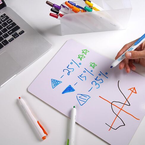 WRITECH Retractable Dry Erase Markers: Fine Point Clickable Colored Ink Marker Low Odor Erasable Thin Tip Refillable Multicolor Whiteboard Marker Pen Set 6ct No Bleed Smear in Saudi Arabia