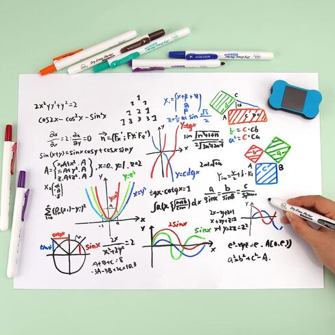 WRITECH Retractable Dry Erase Markers: Fine Point Clickable Colored Ink Marker Low Odor Erasable Thin Tip Refillable Multicolor Whiteboard Marker Pen Set 6ct No Bleed Smear in Saudi Arabia