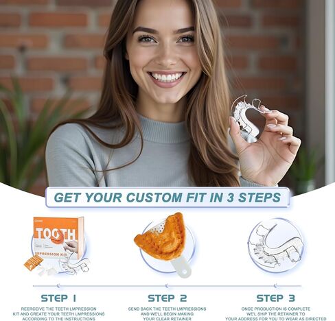 Hawley Dental Retainers, Custom Guard for Upper and Lower Teeth (Pink) in Kuwait