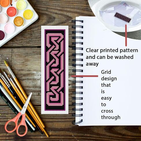 Origach 6 PCS Cross Stitch Lockmark Kit للبالغين المبتدئين ، وقراءة أقوال مجموعة مرجعية مرجعية للتطريز مع تعليمات للمبتدئين المطبوعون مقاطع DIY لمحبي الكتب in Kuwait