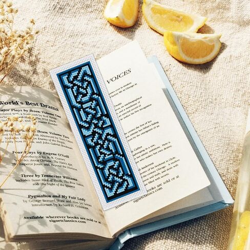Origach 6 PCS Cross Stitch Lockmark Kit للبالغين المبتدئين ، وقراءة أقوال مجموعة مرجعية مرجعية للتطريز مع تعليمات للمبتدئين المطبوعون مقاطع DIY لمحبي الكتب in Kuwait