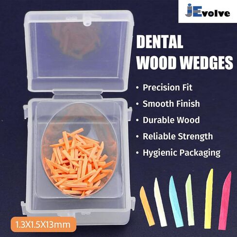 100 PCs SmallAssorted Dental Wooden Wedges by JEVOLVE – Multi-Use, Durable Orange Wood Wedges for Crafting, DIY Projects, Organizing, and Home Repair – Eco-Friendly, Flexible & Versatile Set in Kuwait