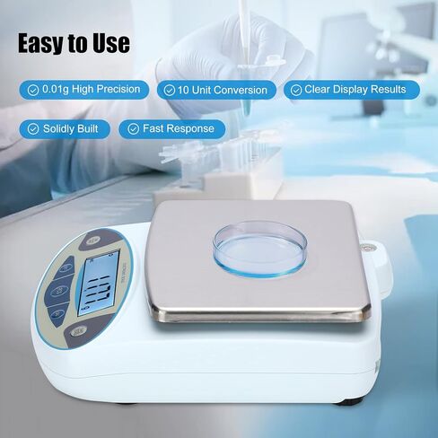 مقياس المختبر 5000G × 0.01G ، 13 وحدة 0.01 جم الدقة عالية الدقة التوازن التحليلي الرقمي ، مختبر إلكتروني دقة غرام المطبخ الرقمي/المجوهرات/المقياس العلمي in Kuwait