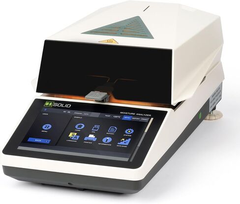 U.S. Solid Moisture Analyzer - 0.0001 g, 0.001% Readability Moisture Balance for Lab R&D Test Analysis, 7-inch Touch Screen, Electromagnetic Force Sensor and Automatic Door in Kuwait