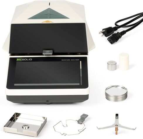 U.S. Solid Moisture Analyzer - 0.0001 g, 0.001% Readability Moisture Balance for Lab R&D Test Analysis, 7-inch Touch Screen, Electromagnetic Force Sensor and Automatic Door in Kuwait