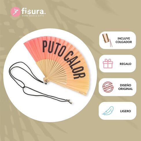 Fisura – Original Folding Fan F*cking climate change, Wooden Hand Fans for Women foldable - Blue Design for Raves, Festivals, Weedings - Hanger included, Size: 16.7 x 9 inches in Saudi Arabia