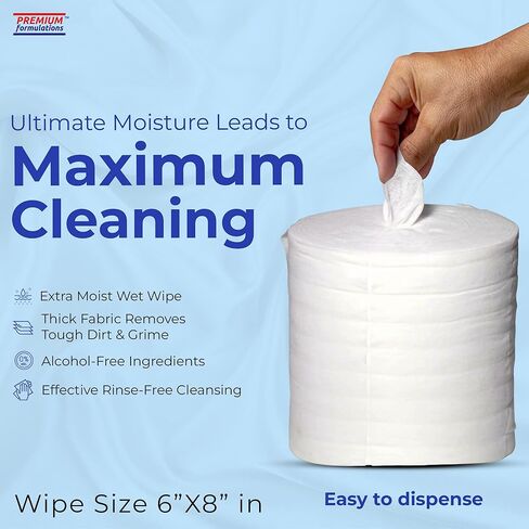 Wet Wipes Bulk - 4 x 800 Count Refill Bags (3200 Commercial Disposable Wipes) Value Pack - For Upward Pull Dispenser Ideal For Public Use in Kuwait
