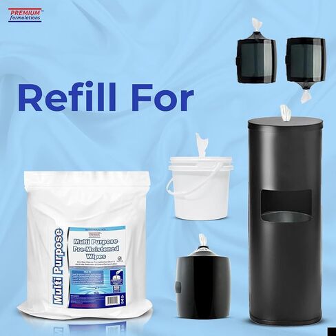 Wet Wipes Bulk - 4 x 800 Count Refill Bags (3200 Commercial Disposable Wipes) Value Pack - For Upward Pull Dispenser Ideal For Public Use in Kuwait