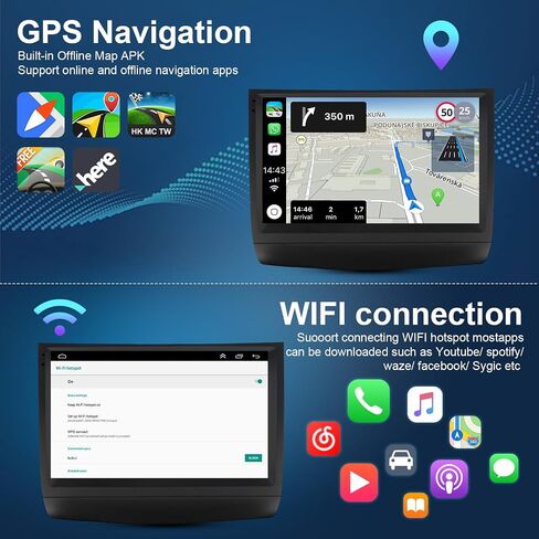 7" Touchscreen Double Din Android 13 Car Stereo Radio 4+64G Compatible Corolla 2000-2006 Wireless iOS Carplay Android Auto Car Radio Audio Receiver GPS Navigation Camera Mirror Link SWC in Saudi Arabia