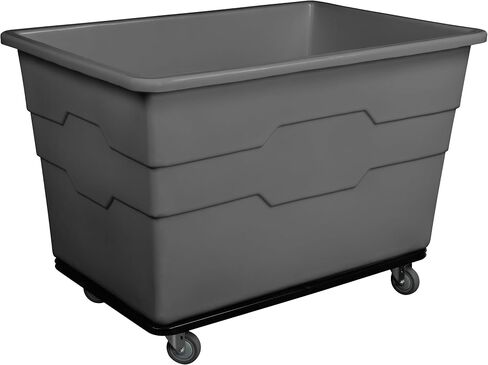 Commercial 20 Bushel Utility Cart with Steel Base, Poly Box Basket Truck, Laundry Cart, and Rolling Trash Bin, 51.5-Inch x 35.5-Inch x 36-Inch, 1000 Pound Weight Capacity, Gray in Kuwait