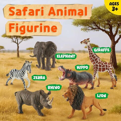 9 PCS Zoo Animal Toys for Kids 3-5 Realistic Plastic Wild Animal Figurine Toys Educational Learning Toy for Kids Boys Girls Toddlers in Kuwait