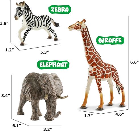 9 PCS Zoo Animal Toys for Kids 3-5 Realistic Plastic Wild Animal Figurine Toys Educational Learning Toy for Kids Boys Girls Toddlers in Kuwait