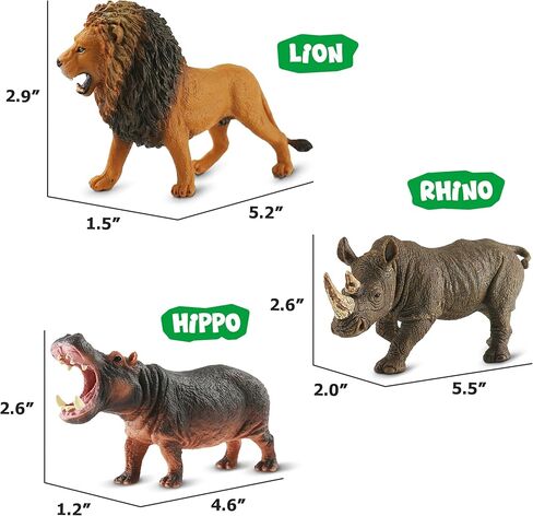 9 PCS Zoo Animal Toys for Kids 3-5 Realistic Plastic Wild Animal Figurine Toys Educational Learning Toy for Kids Boys Girls Toddlers in Kuwait