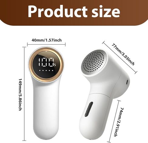 M-MAX Electric Lint Remover, 5-Speed Adjustable Fabric Shaver with LED Display,6 Leaf Blades Reusable Portable Clothes Shaver for Furniture/Carpets/Coats - Eco-Friendly Pet Owners Essential,White in Saudi Arabia