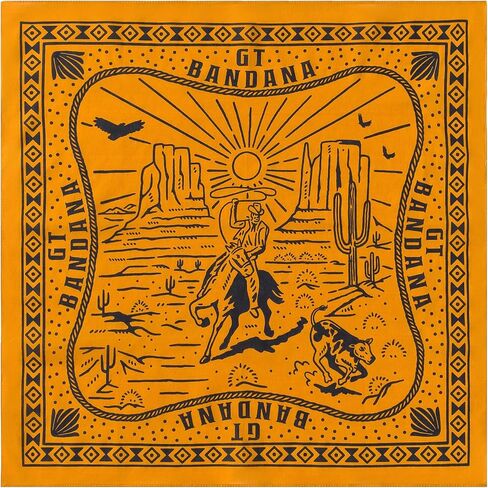 22"x22" Cowboy Hunting Cotton Bandana Multi-Purpose Headbands（Red） in Saudi Arabia