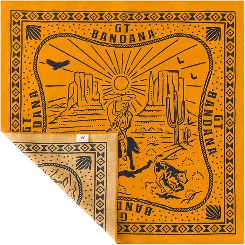22"x22" Cowboy Hunting Cotton Bandana Multi-Purpose Headbands（Red） in Saudi Arabia