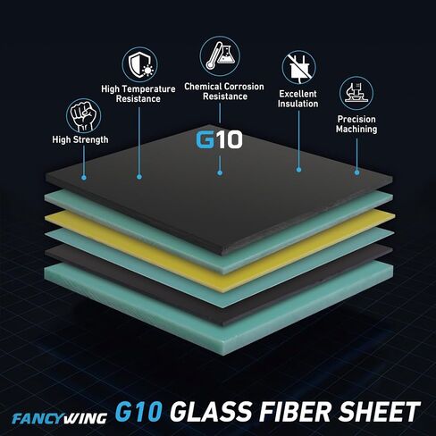 G10 Fiberglass Sheet, 200X300X1.5MM Glass Fiber Composite Laminate Board, Epoxy Resin Panel for DIY Models, RC, 3D Printing, Electrical Insulation 1.5mm Thickness Black in Kuwait