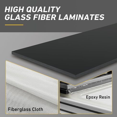G10 Fiberglass Sheet, 200X300X1.5MM Glass Fiber Composite Laminate Board, Epoxy Resin Panel for DIY Models, RC, 3D Printing, Electrical Insulation 1.5mm Thickness Black in Kuwait