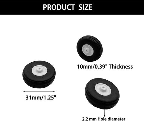 5PCS RC Airplane Light Sponge Tire with Plastic Hub for RC Plane Helicopter DIY Model Plane Wheel Replace Parts (2.25 Inch) in Kuwait